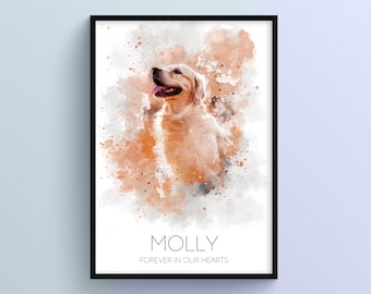 Custom Watercolour Pet Portrait, Pet Illustration, Pet Lover Gift, Birthday Gift, Pet Memorial Gift, Custom Dog Portrait, Valentine's Gift