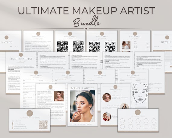 Makeup Artist Bundle, Makeup Contract Template, Bridal Makeup Client Intake Forms, MUA Business Kit, Makeup Service Form Bundle, Canva