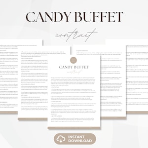 Candy Buffet Contract, Editable Dessert Table Services Agreement, Catering Invoice & Receipt, Event Business Forms, Candy Buffet Agreement