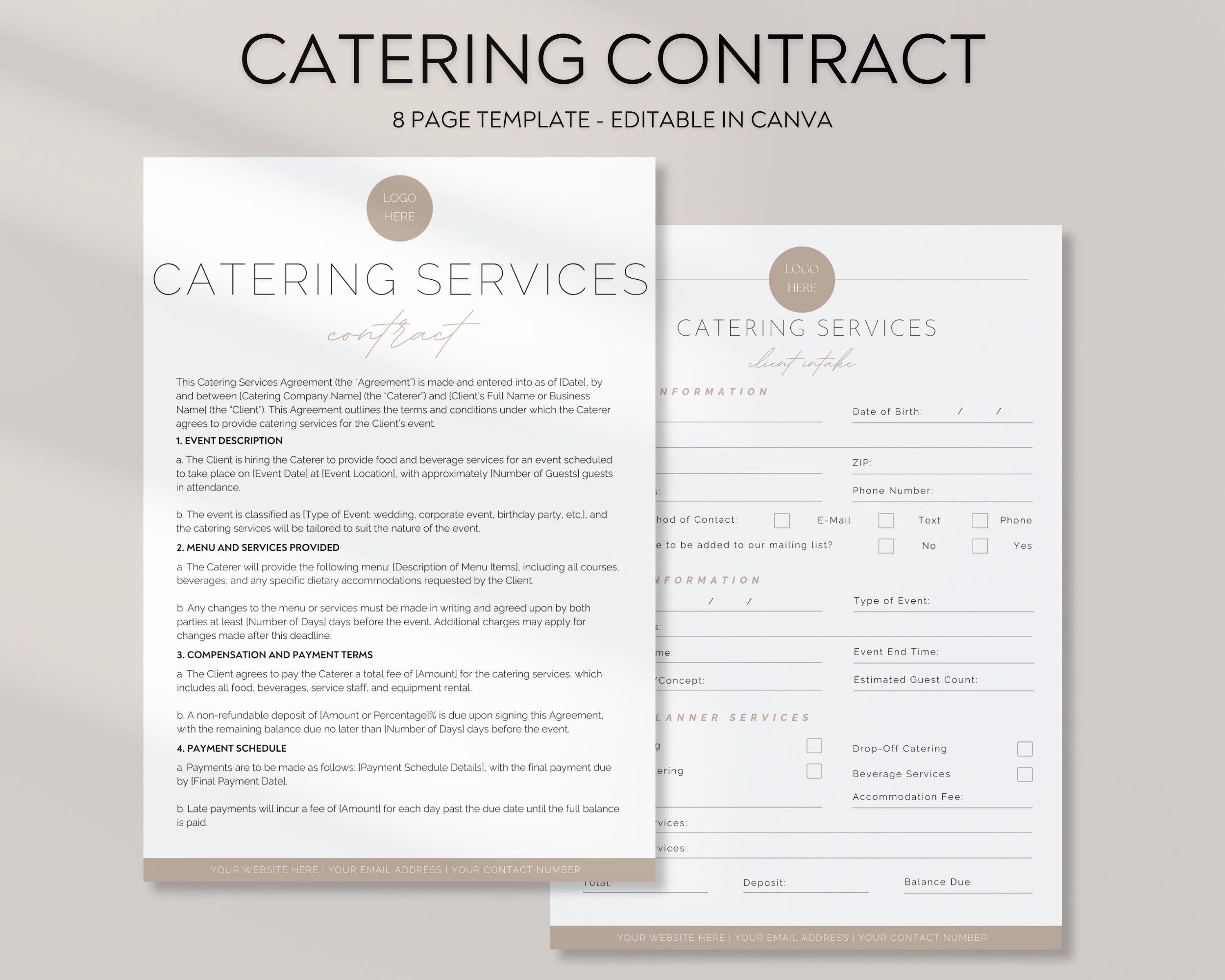 Customizable Catering Invoice XLSX for Small Businesses
