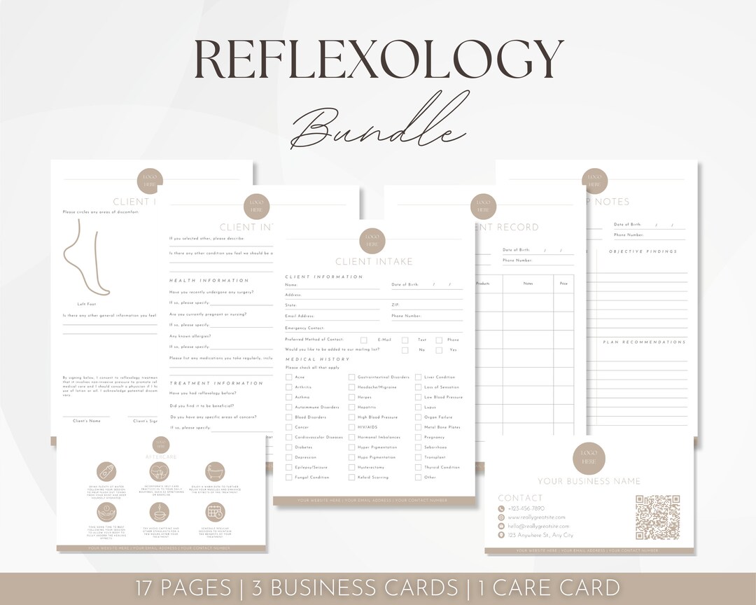 Reflexology Client Intake Forms, Editable Reflexologist Forms, Salon ...