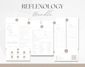 Reflexologie-Klientenintake-Forms, bearbeitbare Reflexologie-Formulare, Salon Business Kit, Einverständniserklärung für Reflexologie, Nachsorgekarten-Bundle