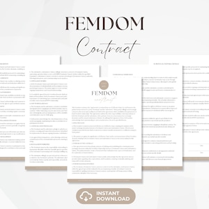 Domina Vertrag, Weibliche Dominanz Service Vereinbarung, Domina Vertragsvorlage, Findom Vorlage, Finanz Domina Vertrag