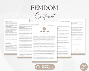 Femdom Contract, Female Domination Services Agreement, Dominatrix Contract Template, Findom Template, Financial Dominatrix Contract