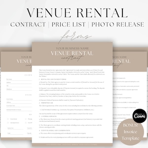 Venue Rental Contract, Wedding Venue Contract, Event Services Agreement, Event Planning Form