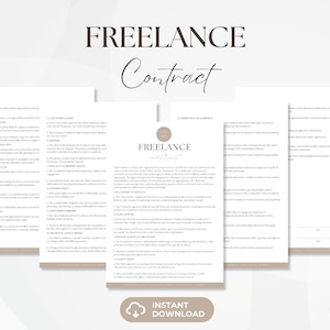 Modello di contratto freelance, contratto di servizi freelance, contratto freelance modificabile, modulo per contraente indipendente, download istantaneo