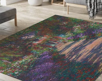 Claude Monet, Claude Monet Rug, Pathway in Monet's Garden at Giverny Rug, Impressionism Rug, Trendy Rug, Large Rug, Rug,Home Decor, Gift