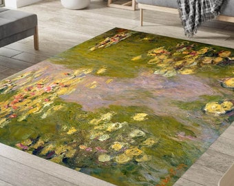 Claude Monet, Claude Monet Rug, Water Lilies Rug, Impressionism Rug, Water Lilies Rug, Trendy Rug, Large Rug, Rug, Home Decor, Gift