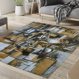 Pablo Picasso, Pablo Picasso Rug, Pigeon and Green Peas Rug, Cubism Rug, Trend Rug, Large Rug, Rug, Home Decor, Gift, Aesthetic Room Decor