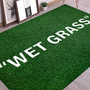 Wet Grass Rug, Hypebeast Rug, HypeBeast Decor, Wet Grass Floor Area Rug, Green Rug, Popular Rug, Modern Rug, Quote Rug, Grass Theme Rug