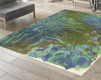 Claude Monet, Claude Monet Rug, Irises Rug, Trendy Rug, Large Rug, Rug, Home Decor, Gift, Aesthetic Room Decor, Modern Rug, Decor