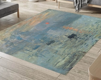 Claude Monet, Claude Monet Rug, Impression: Sunrise Rug, Impressionism Rug, Landscape Rug, Maritime art Rug, Le Havre, Large Rug, Rug