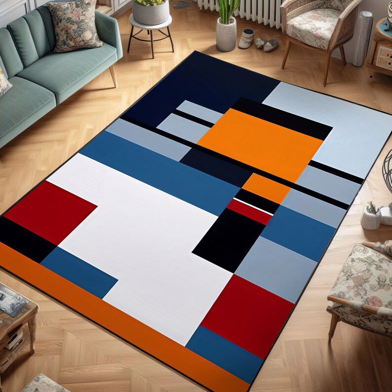 Bauhaus, Bauhaus No. 11 Rug, Bauhaus Rug, Abstract Geometric Pattern ...