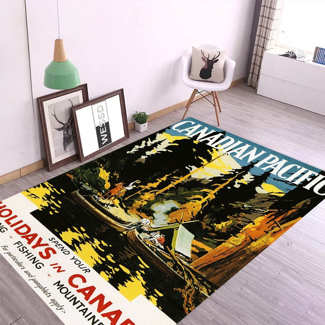 Canadian Rug,1926 Canadian Pacific Vintage Travel Rug, Spend Your ...