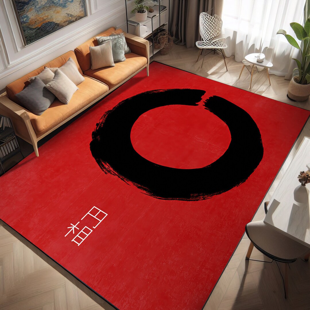 Bauhaus, Enso in Japan Rug, Bauhaus Print Rug, Abstract Geometric ...
