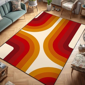 Bauhaus, Bauhaus Retro Bow Rug, Bauhaus Rug, Abstract Geometric Pattern ...