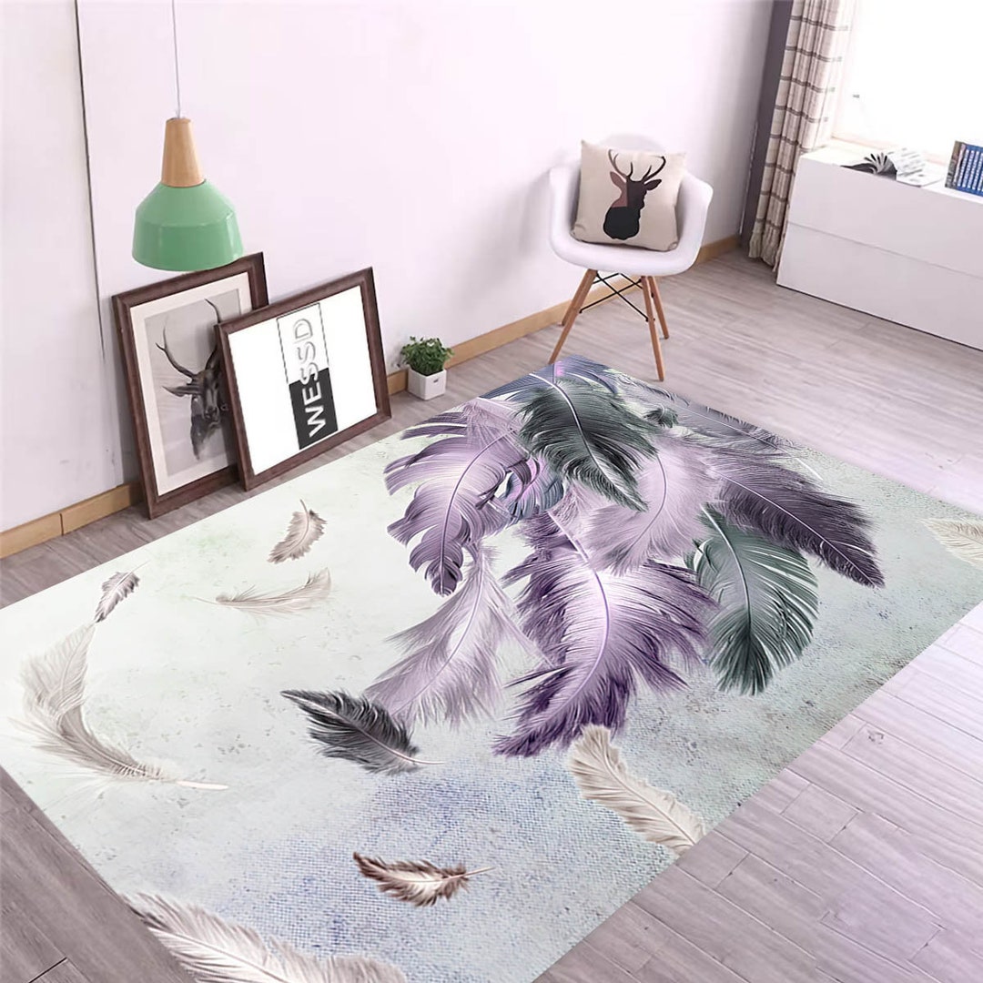 Feathered Rug Rug, Floor Rug, Feather Rug, Feather Carpet, Rugs for Bedroom, Rug for ...