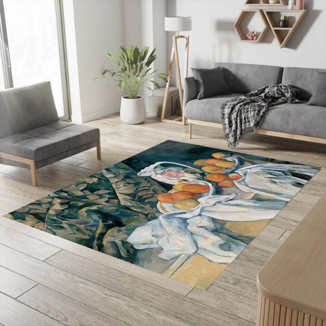 Paul Cezanne, 1895 Paul Cézanne Rug, Still Life With Curtain and ...