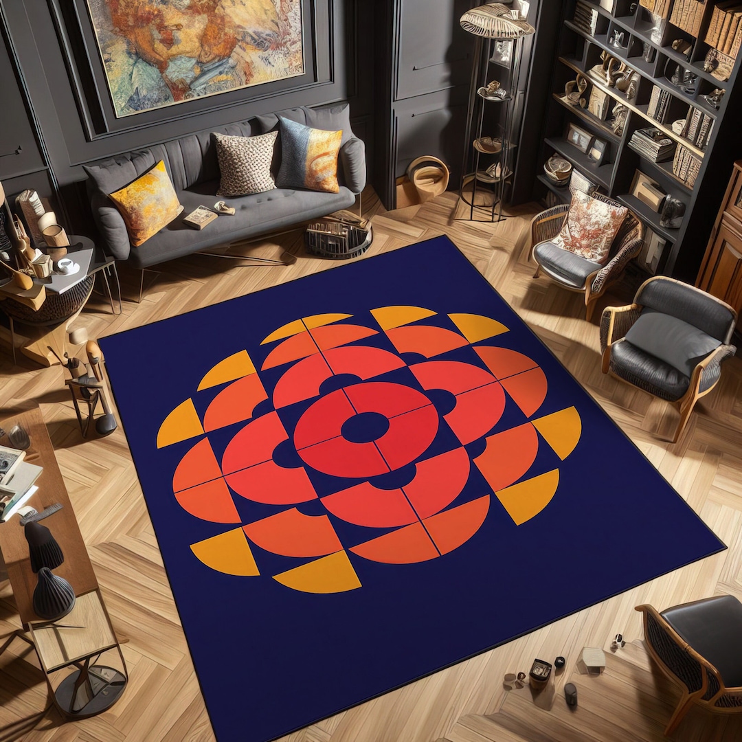 Geometric Rugs & Carpets | Living Spaces - Geometric Patterned Rug For Urban Space