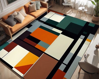 Bauhaus no. 22 Rug, Bauhaus Rug, Abstract Geometric Pattern Rug, Minimalist Home Style, Living Room, Bathroom Area Rug, Bauhaus Poster