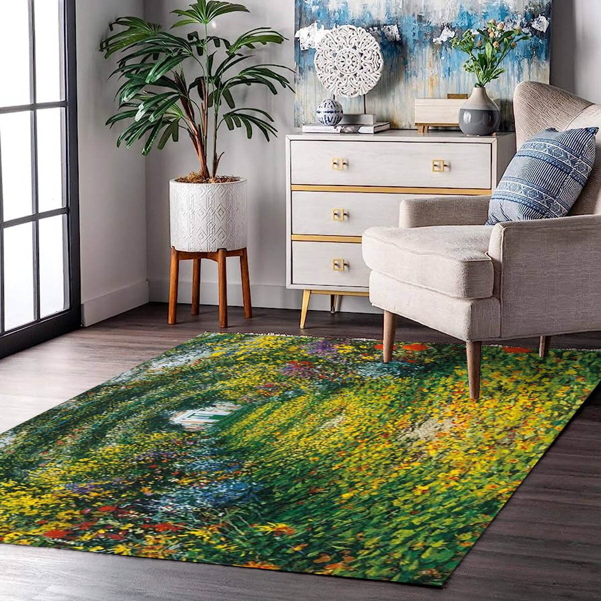 Claude Monet, Claude Monet Rug, Irises in Monet's Garden Rug ...