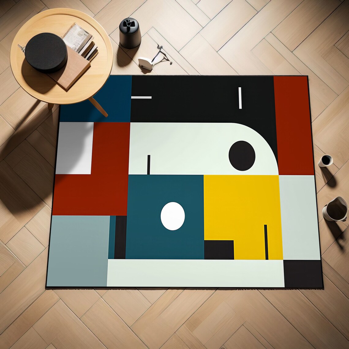 Bauhaus, Bauhaus Age Rug, Bauhaus Print Rug, Abstract Geometric Pattern ...