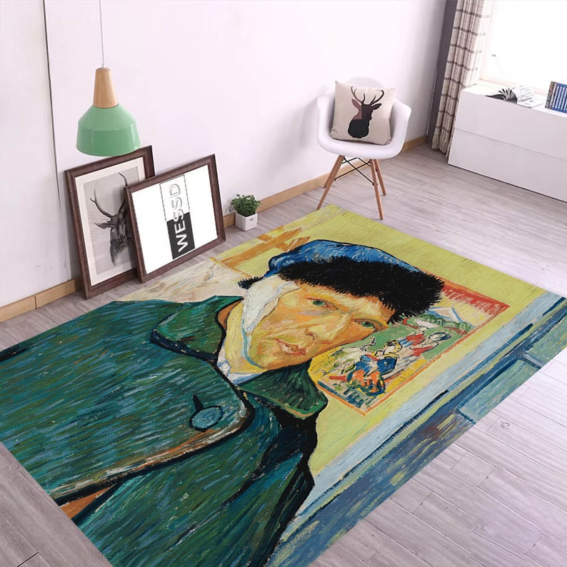 Van Gogh, 1889 Vincent Van Gogh Rug, Self-portrait With Ear Bandage Rug ...