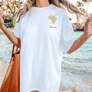 Camiseta personalizada con mapa de África / Camiseta personalizada con herencia africana / Camiseta con mapa de huellas dactilares / Regalo de orgullo cultural / Camiseta afrocéntrica unisex