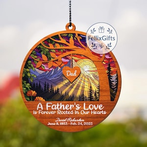 Memorial Suncatcher, Sympathy Gift, Loss Of Dad, Sympathy Gift, Memorial Suncatcher, Father in Heaven, Memorial Gift Personalized