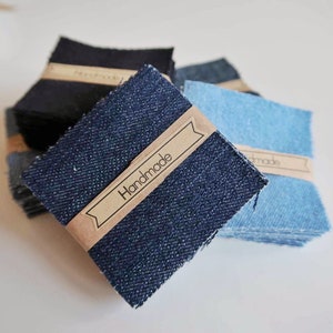 50pcs - Denim patches, jeans patchwork, quilt square, quilting supllies 2&quot;/3&quot;/4&quot;/5&quot;/6&quot;/7&quot;