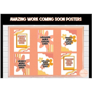 DIGITAL FILE | Amazing Work Coming Soon Printable Posters | Back to School Bulletin Board | Back to School Posters | Teacher Printables