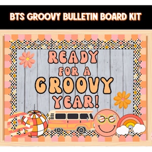 DIGITAL FILE | Back To School Bulletin Board Kit | Back to School Classroom Decor | Groovy Classroom Decor | Fall, Cute Bulletin Board | BTS