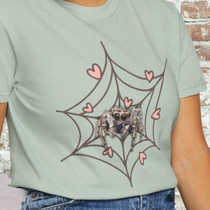 Cute Jumping Spider Shirt for Spider Mom Gifts for Spood Mama Friendly Spiders T-shirt Arachnid Lover Gift for Spooder People Friendly Spood