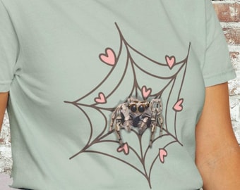 Cute Jumping Spider Shirt for Spider Mom Gifts for Spood Mama Friendly Spiders T-shirt Arachnid Lover Gift for Spooder People Friendly Spood