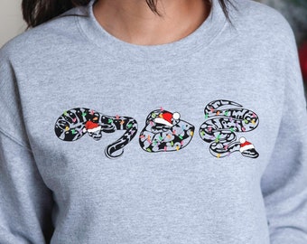 Ball Python Christmas Sweatshirt for Ball Python Lover Gift Funny Snake Shirt Personalized Reptile Morph Snake Lover Gift for Snake Owner