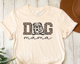 Dog Mama T-shirt for Bulldog Lover Gift for Dog Mom Sweater Custom Dog Shirt for English Bulldog Owner Personalized Dog Tshirt Gift