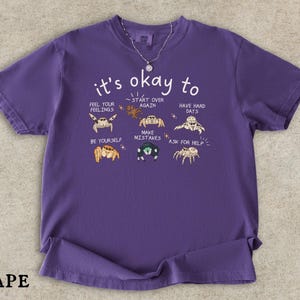 Jumping Spider Shirt, Spood Mom Comfort Colors Tee, Cute Exotic Pet Lover Gift, Mental Health Anxiety Shirt Grape