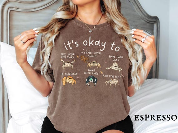 Jumping Spider Shirt, Spood Mom Comfort Colors Tee, Cute Exotic Pet Lover Gift, Mental Health Anxiety Shirt