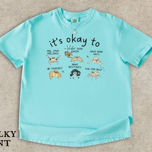 Jumping Spider Shirt, Spood Mom Comfort Colors Tee, Cute Exotic Pet Lover Gift, Mental Health Anxiety Shirt Chalky Mint
