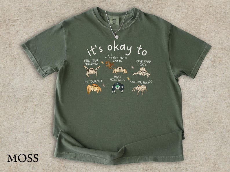 Jumping Spider Shirt, Spood Mom Comfort Colors Tee, Cute Exotic Pet Lover Gift, Mental Health Anxiety Shirt Moss