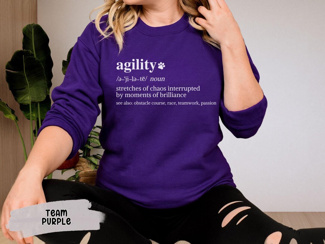 Funny Agility Definition Sweatshirt for Dog Trainers and Owners Dog ...