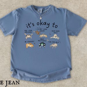 Jumping Spider Shirt, Spood Mom Comfort Colors Tee, Cute Exotic Pet Lover Gift, Mental Health Anxiety Shirt Blue Jean