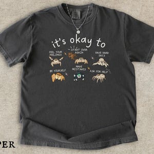 Jumping Spider Shirt, Spood Mom Comfort Colors Tee, Cute Exotic Pet Lover Gift, Mental Health Anxiety Shirt Pepper