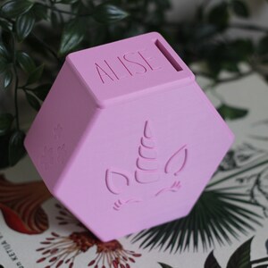 3d-printed Unicorn Piggy Bank With Personal Touch. Personalized Money ...