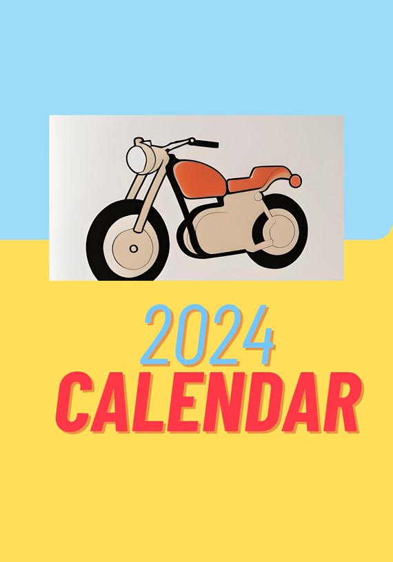 2024 Illustrated Motorcycle Calendar - Etsy