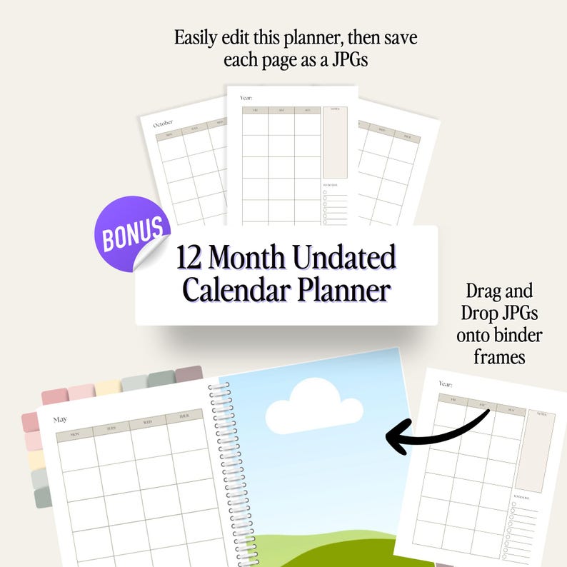 Canva Frame PLR Planner Binder Template, Digital Planner Commercial Use