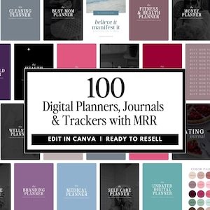 PLR Digital Planner Bundle, Canva, Notability, MRR, Undated Planner, Master Resell Rights, editable, printable, Goodnotes, iPad Planner