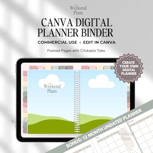 Plantilla de agenda digital Canva Frame PLR para uso comercial, crea tu propia agenda digital personalizada, maqueta editable de Canva
