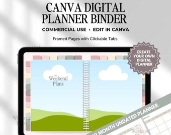 Canva Frame PLR Planner Binder Template, Digital Planner Commercial Use, Create your own Custom Digital Planner, Editable Canva Mockup