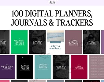 Paquete de planificador digital PLR, Canva, Notability, MRR, planificador sin fecha, derechos de reventa maestros, editable, imprimible, Goodnotes, planificador para iPad